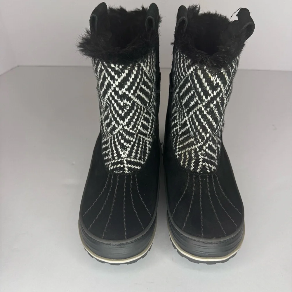 Sorel TIVOLI II Women's Waterproof Boot Suede Detailed Checker Pattern Sz5